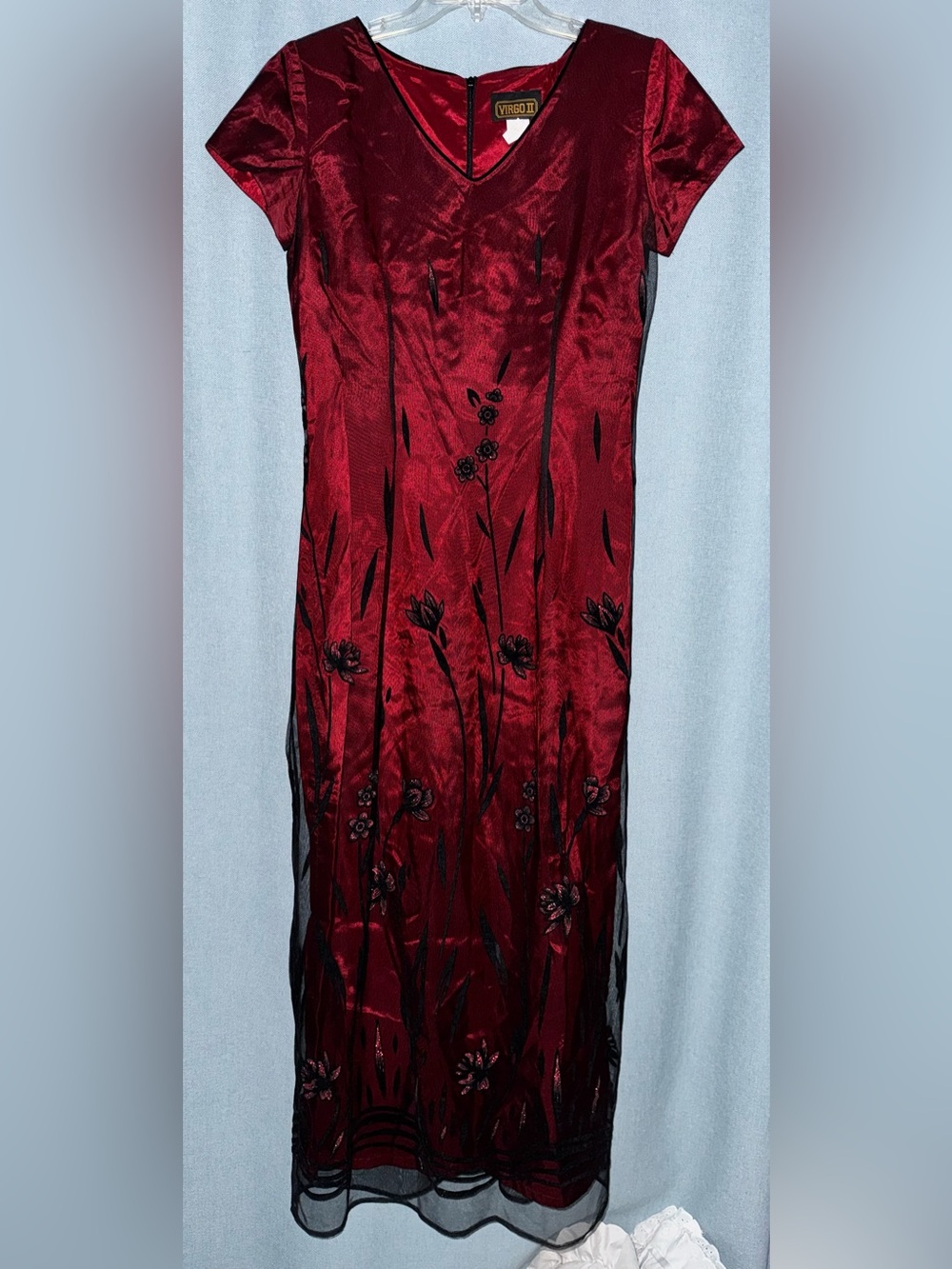 Vintage Virgo II Dress 6 Velvet Floral Goth 90s.